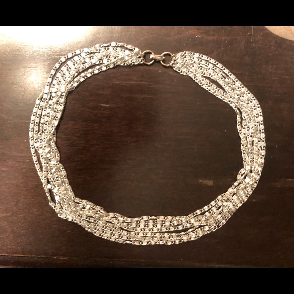 SARAH COVENTRY SILVER MULTISTRAND CHOKER/BRACELET